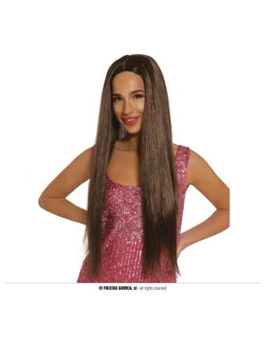 PARRUCCA LUNGA MARRONE - L'Officina delle feste