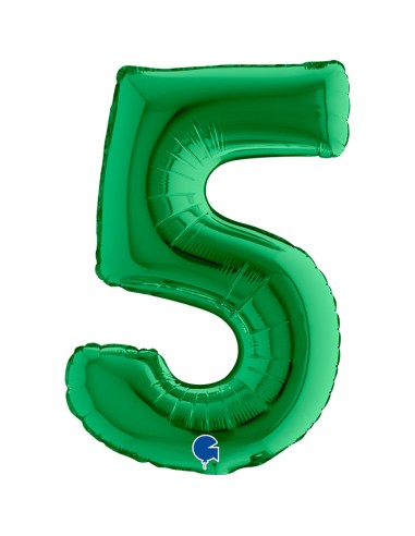 NUMERO MYLAR MEDIO VERDE 5 CM. 35 - L'Officina delle feste