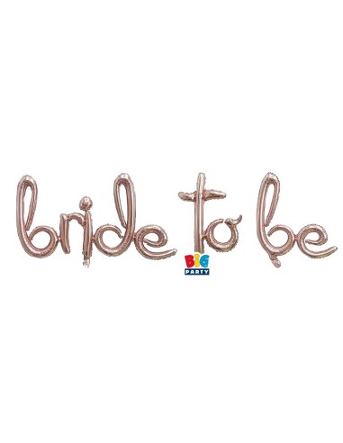 KIT PALLONI MYLAR SCRITTA BRIDE TO BE ROSE GOLD 180X53CM -
