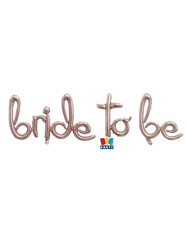 KIT PALLONI MYLAR SCRITTA BRIDE TO BE ROSE GOLD 180X53CM -