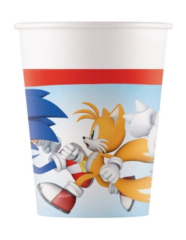 BICCHIERE CARTA 200ML SONIC THE HEDGEHOG 8PZ - L'Officina delle