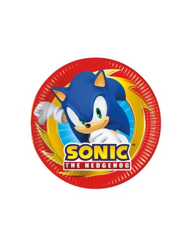 PIATTO CARTA 20CM SONIC THE HEDGEHOG 8PZ - L'Officina delle