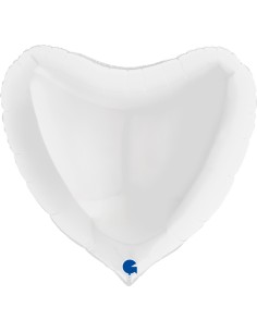 PALLONE CUORE MYLAR 36" BIANCO SATINATO 91CM - L'Officina delle