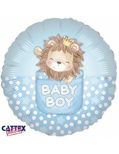 PALLONE MYLAR 18" BABY BOY LEONCINO 45CM - L'Officina delle