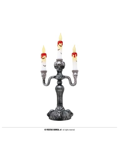 CANDELABRO 3 CANDELE CON LUCE 40 CM - L'Officina delle feste