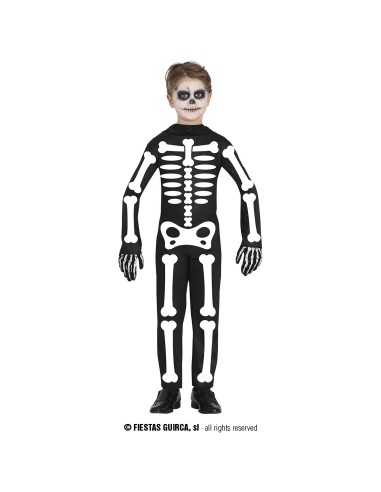 COSTUME SKELETON SCHELETRO BIMBO/ BIMBA 3- 4 ANNI