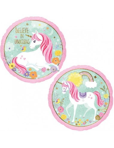 PALLONE MYLAR 18" MAGICAL UNICORN 45CM OLOGRAFICO - L'Officina