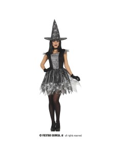 COSTUME STREGA ARGENTATA DONNA TG. S 38 - 40 - L'Officina delle