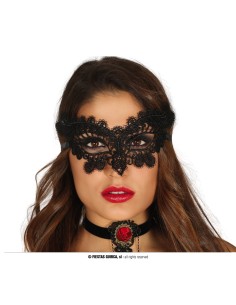 MASCHERA RICAMATA NERA - L'Officina delle feste