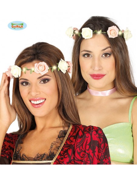 TIARA FIORI ROSA CON LUCE