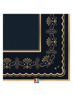 16 TOVAGLIOLI 33X33 ROYAL BLU NOTTE BORDO METAL ORO -