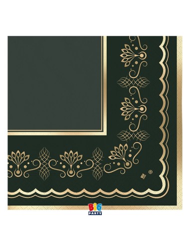 16 TOVAGLIOLI 33X33 ROYAL GREEN BORDO METAL ORO - L'Officina
