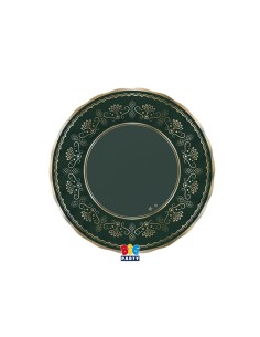 6 PIATTI CARTA ROYAL GREEN 20CM BORDO METAL ORO - L'Officina