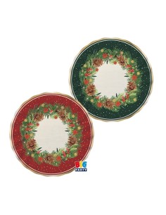 6 PIATTI CARTA MIX CHRISTMAS TWINKLE 25CM BORDO METAL ORO -