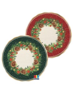 6 PIATTI CARTA MIX CHRISTMAS TWINKLE 30CM BORDO METAL ORO -