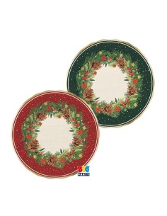 6 PIATTI CARTA MIX FONDI CHRISTMAS TWINKLE 24CM BORDO METAL ORO