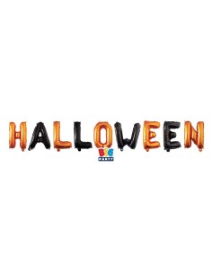 KIT PALLONI MYLAR SCRITTA HALLOWEEN 300X40CM - L'Officina delle