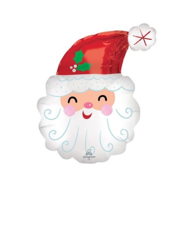 PALLONE MYLAR MINISHAPE TESTA BABBO NATALE - L'Officina delle