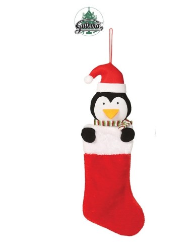CALZA BEFANA CON PINGUINO 56CM 1PZ - L'Officina delle feste