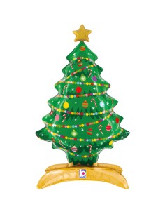 PALLONE MYLAR 39" ALBERO DI NATALE STANDUP CON BASE 81CM -