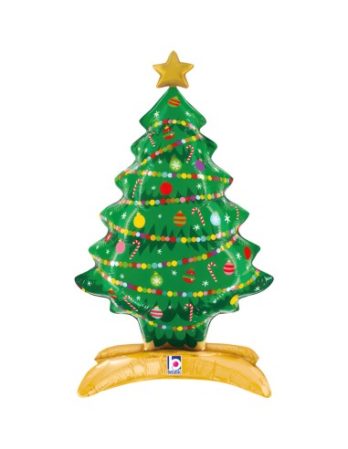 PALLONE MYLAR 39" ALBERO DI NATALE STANDUP CON BASE 81CM