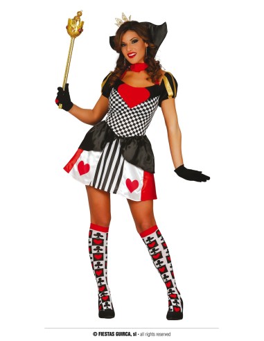 COSTUME DONNA CORTO REGINA DI CUORI TG. M 40-42 - L'Officina