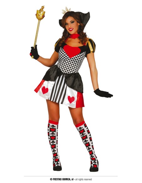 COSTUME DONNA CORTO REGINA DI CUORI TG. M 40-42 - L'Officina