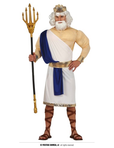 COSTUME POSEIDONE DIO GRECO ADULTO TG. M 48-50 - L'Officina