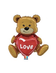 PALLONE MYLAR TEDDY BEAR LOVE 41x50x31CM - L'Officina delle
