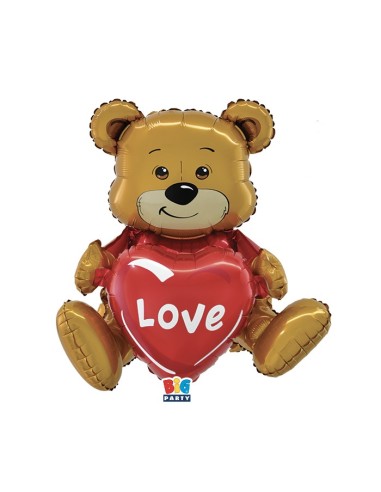 PALLONE MYLAR TEDDY BEAR LOVE 41x50x31CM - L'Officina delle