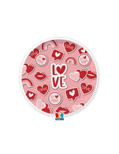 PIATTO CARTA 18CM LOVE STICKERS 6PZ