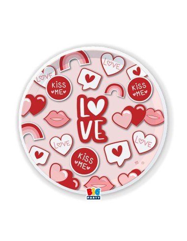 PIATTO CARTA 22CM LOVE STICKERS 6PZ