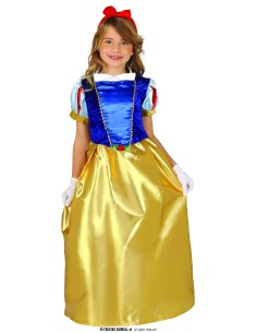 COSTUME BIMBA PRINCIPESSA DEL BOSCO BIANCANEVE 5 - 6 ANNI -