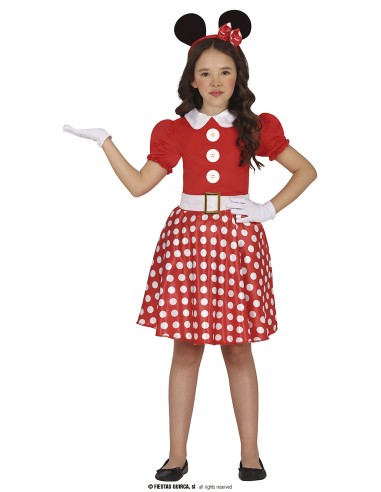 COSTUME TOPOLINA MINNIE ROSSA BIMBA 3-4 ANNI