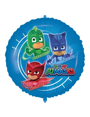 PALLONE MYLAR 18" PJ MASK CON FILO E PESETTO 45CM - L'Officina