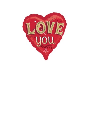 PALLONE MYLAR MINI CUORE 9" LOVE YOU 23CM - L'Officina delle