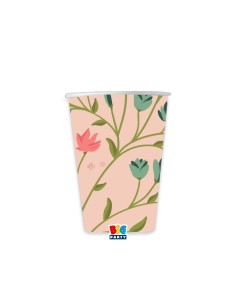 BICCHIERE CARTA 200CC SPRING FLOWERS 6PZ - L'Officina delle