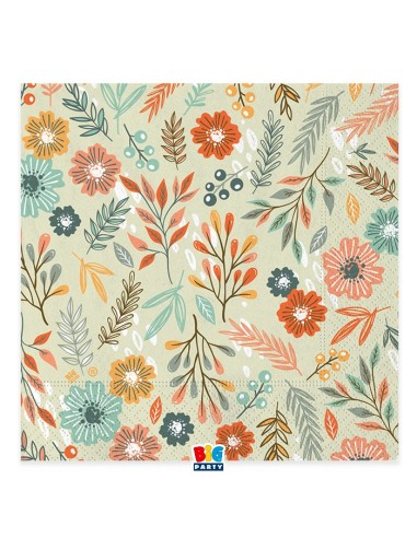 TOVAGLIOLI 33X33CM SPRING FLOWERS 16PZ - L'Officina delle feste