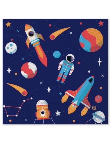 20 TOVAGLIOLI 33X33 ASTRONAUTA SPAZIO - L'Officina delle feste