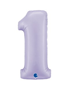 PALLONE MYLAR MEGA NUMERO N. 1 SATINATO LILLA 102CM -