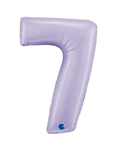 PALLONE MYLAR MEGA NUMERO N. 7 SATINATO LILLA 102CM -