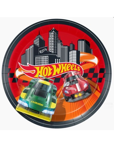 PIATTO CARTA 23 Cm HOT WHEELS 8PZ - L'Officina delle feste