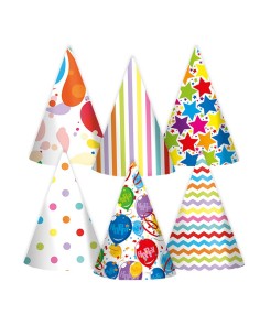 CAPPELLINI IN CARTA TRENDY 6 PZ - L'Officina delle feste