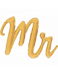 PALLONE MYLAR 39" SCRITTA MR ORO GOLD 99X38CM - L'Officina