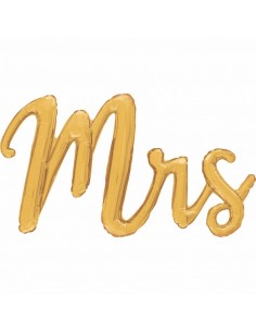 PALLONE MYLAR 44" SCRITTA MRS ORO GOLD 111X37CM - L'Officina