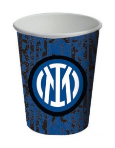 BICCHIERE CARTA INTER 8PZ 266ML LINCENZA UFFICIALE - L'Officina