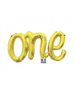 PALLONE MYLAR SCRITTA " ONE" ORO 106X54CM - L'Officina delle