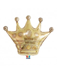 PALLONE MYLAR CORONA ORO GOLD 90X100CM - L'Officina delle feste