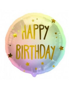 PALLONE MYLAR 18" HAPPY BIRTHDAY STARS 45CM 1PZ - L'Officina