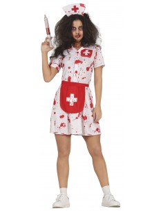 COSTUME DONNA INFERMIERA INSANGUINATA ZOMBIE TG. XL 44-46 -